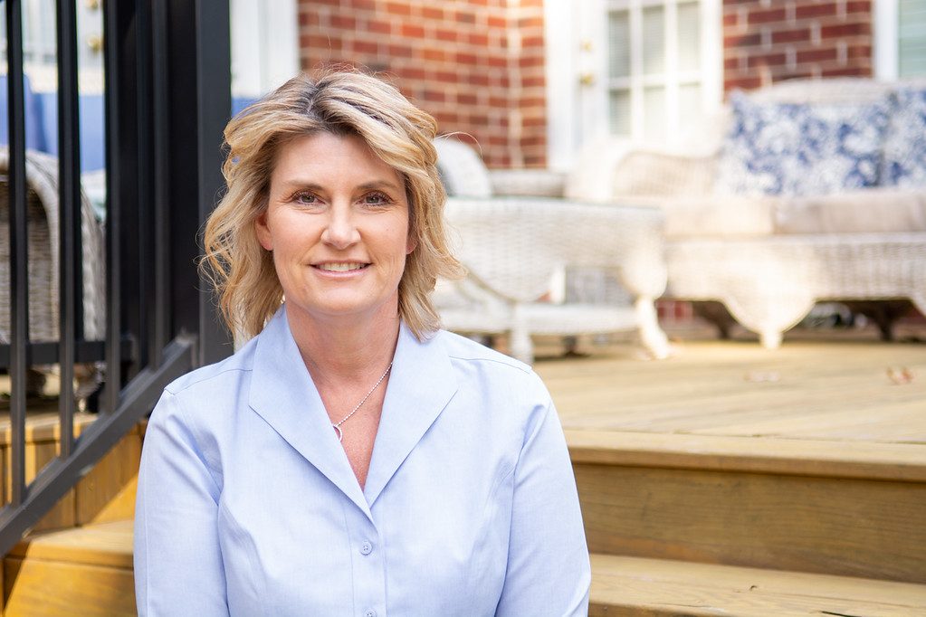 Amy Stern on a front porch in Berkeley County